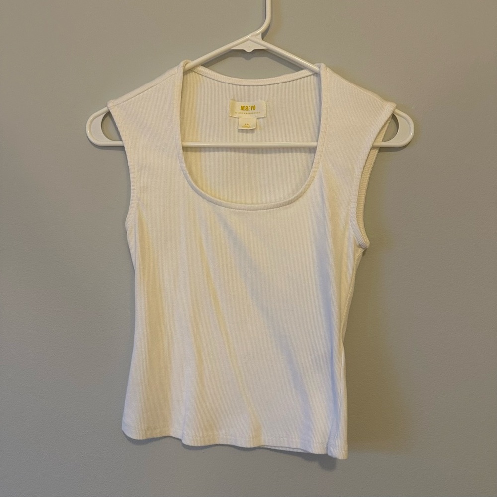 Maeve square-neck tank in white, xs petite